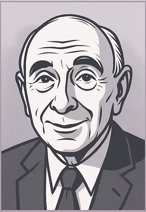 Stylized portrait of Jerome Bruner