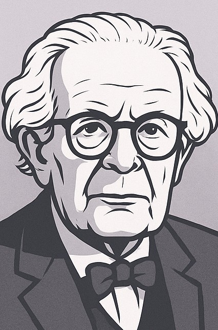 Stylized portrait of Jean Piaget